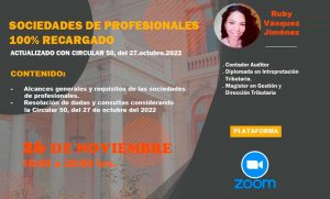 Read more about the article Sociedades de profesionales recargado y actualizado con circular 50, del 27.octubre.2022